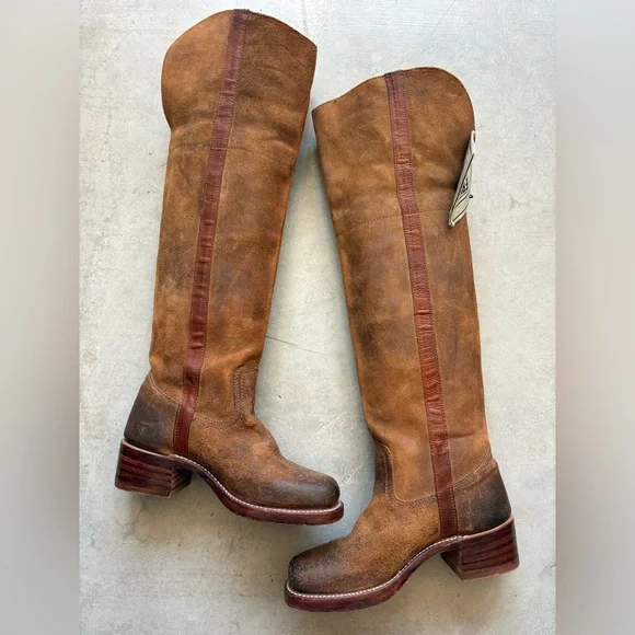 NWT FRYE πΊπΈ Campus OTK Suede Tall Vintage Boots - Picture 11 of 16